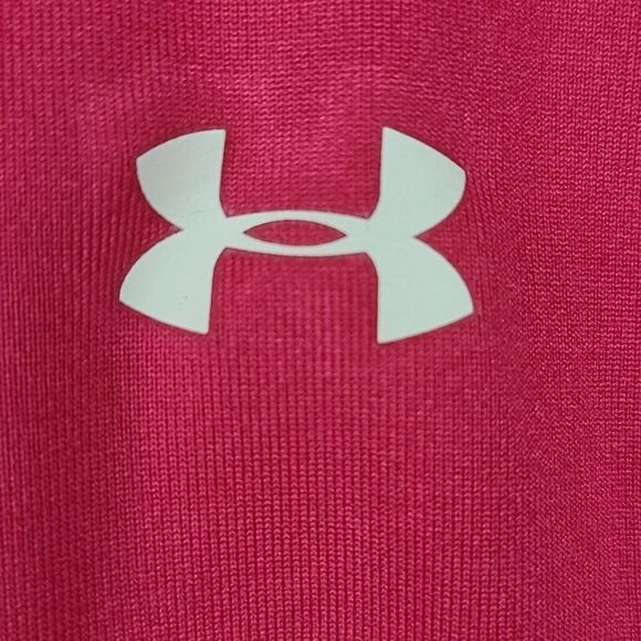 Women's UA Running Tank Pink Black Fitted Under Armour Sleeveless Top Shelf Bra - Picture 4 of 8